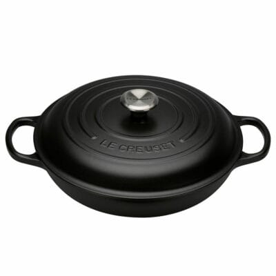 Le Creuset Signature Cast Iron Shallow Casserole Dish in Satin Black 30cm