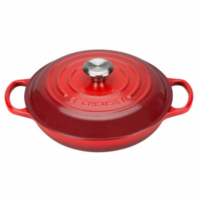 Le Creuset Signature Cast Iron Shallow Casserole Dish in Cerise 30cm