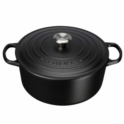 Le Creuset Signature Cast Iron Round Casserole Dish in Satin Black 24cm