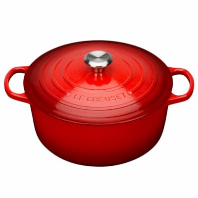 Le Creuset Signature Cast Iron Round Casserole Dish in Cerise 24cm