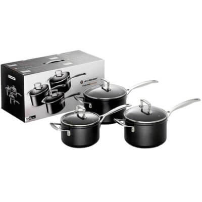 Le Creuset Toughned Non Stick 3 Piece Saucepan Set
