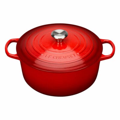 Le Creuset Signature Cast Iron Round Casserole Dish in Cerise 20cm