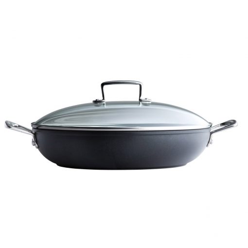 Le Creuset Toughened Non Stick 30cm Shallow Casserole In Black Le Creuset Toughened Non Stick 30cm Shallow Casserole In Black