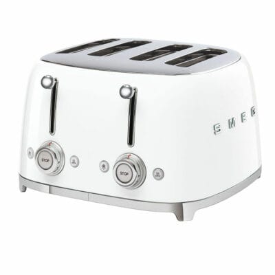 Smeg TSF03WHUK Retro Style 4 Slice Toaster in White