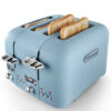 Delonghi CT04AZ Argento Flora 4 Slice Toaster in Blue
