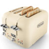 Delonghi CT04BG Argento Flora 4 Slice Toaster in Beige