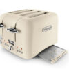 Delonghi CT04BG Argento Flora 4 Slice Toaster in Beige