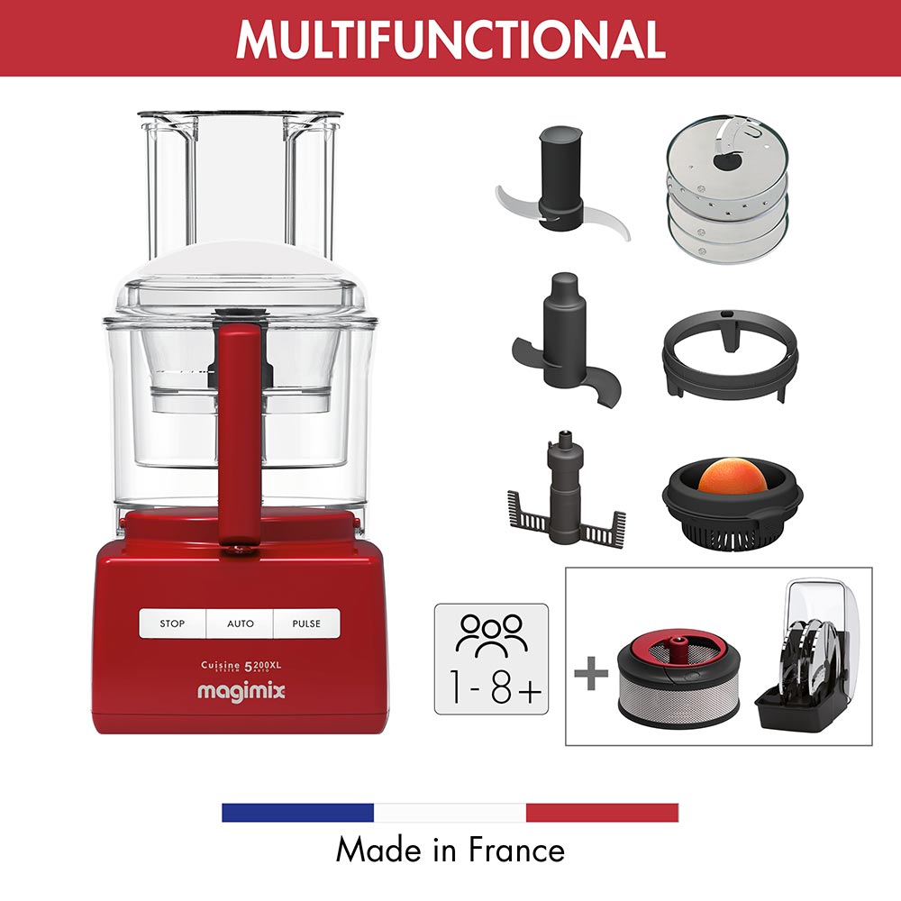 Magimix 5200XL Premium Cuisine System Food Processor in Red Magimix 5200XL Premium Cuisine System Food Processor in Red
