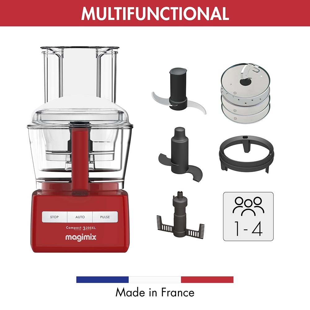 Magimix 3200XL Compact System 18374 Food Processor in Red Magimix 3200XL Compact System 18374 Food Processor in Red