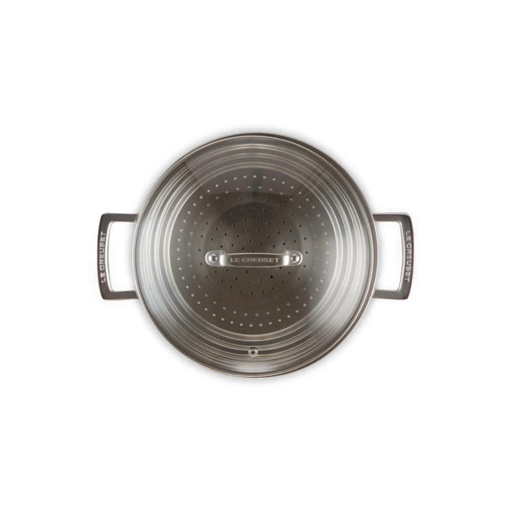 Le Creuset 3 Ply Stainless Steel Large Multi Steamer with Glass Lid Le Creuset 3 Ply Stainless Steel Large Multi Steamer with Glass Lid