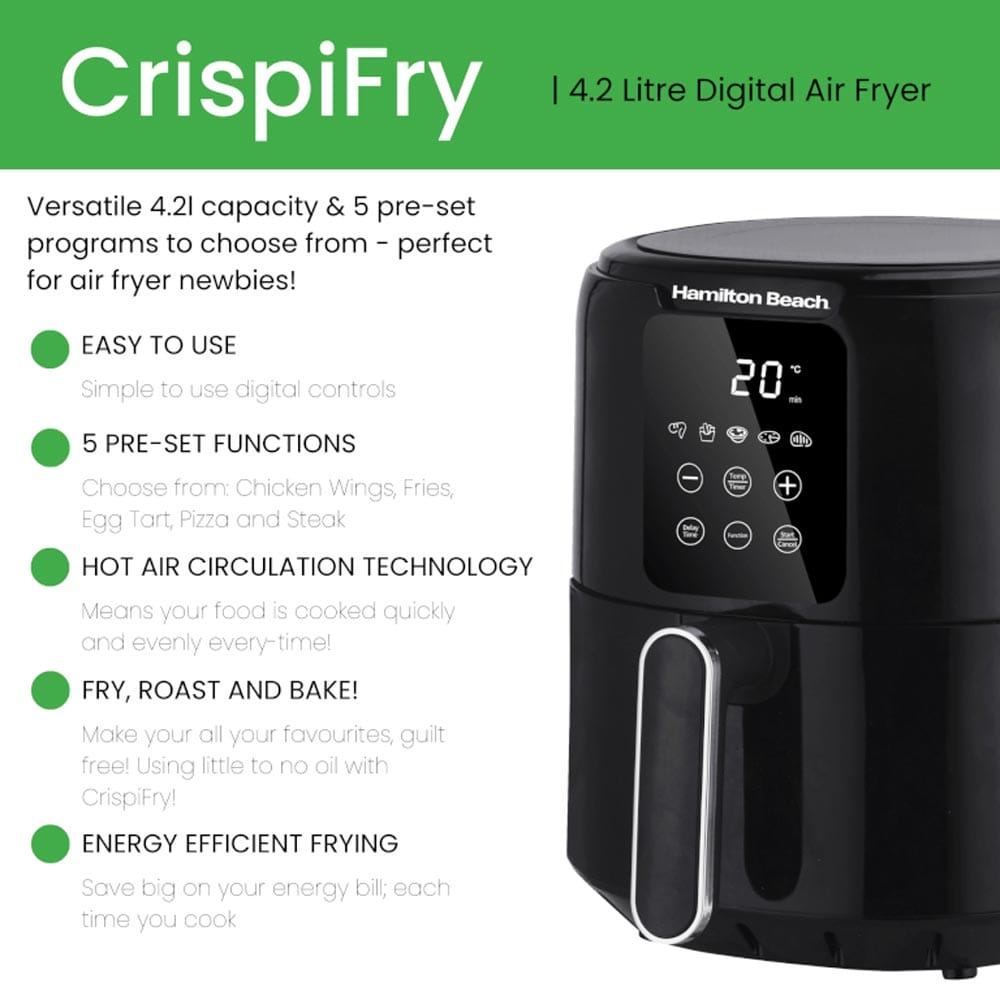 Hamilton Beach HB4001D CrispiFry 4.2L Digital Air Fryer Hamilton Beach HB4001D CrispiFry 4.2L Digital Air Fryer
