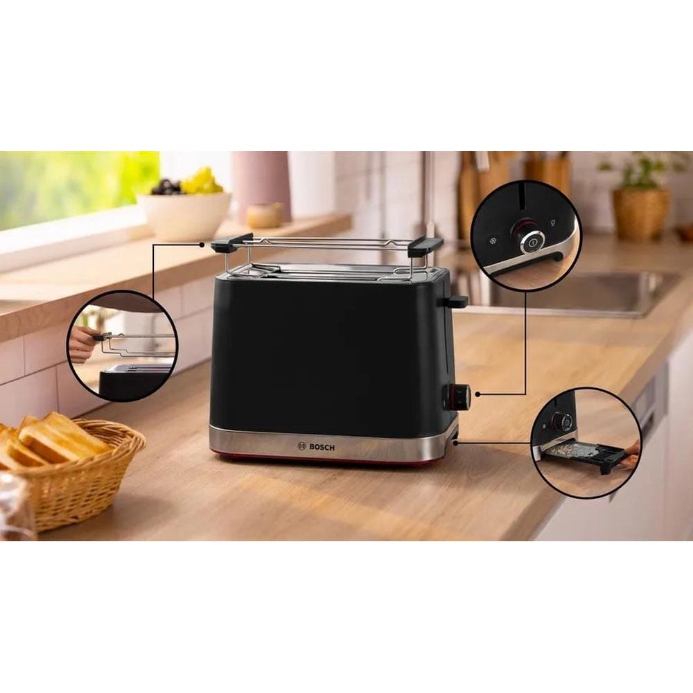 Bosch TAT4M223GB 2 Slice Toaster in Black Bosch TAT4M223GB 2 Slice Toaster in Black