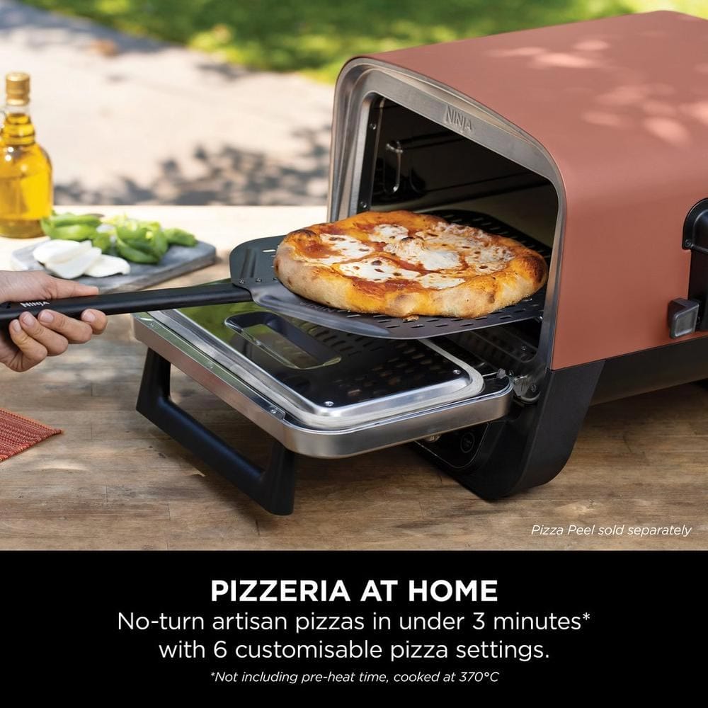 Ninja OO101UK Woodfire Electric Outdoor Oven, Artisan Pizza Maker and BBQ Smoker - Terracotta