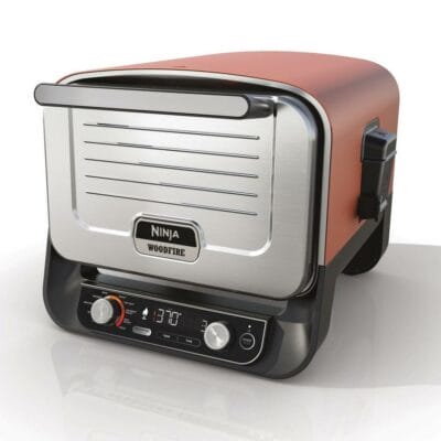 Ninja OO101UK Woodfire Electric Outdoor Oven, Artisan Pizza Maker and BBQ Smoker - Terracotta