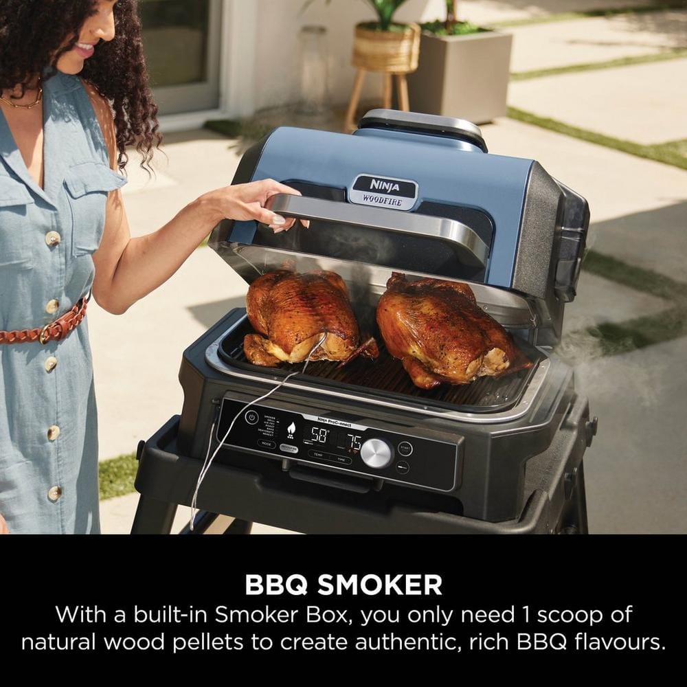 Ninja OG901UK Woodfire Pro Connect XL Electric BBQ Grill & Smoker - Black/Blue Ninja OG901UK Woodfire Pro Connect XL Electric BBQ Grill & Smoker - Black/Blue