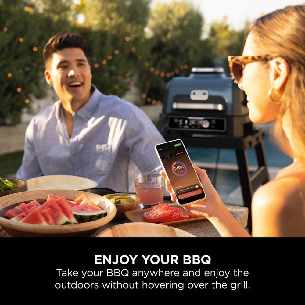 Ninja OG901UK Woodfire Pro Connect XL Electric BBQ Grill & Smoker - Black/Blue Ninja OG901UK Woodfire Pro Connect XL Electric BBQ Grill & Smoker - Black/Blue