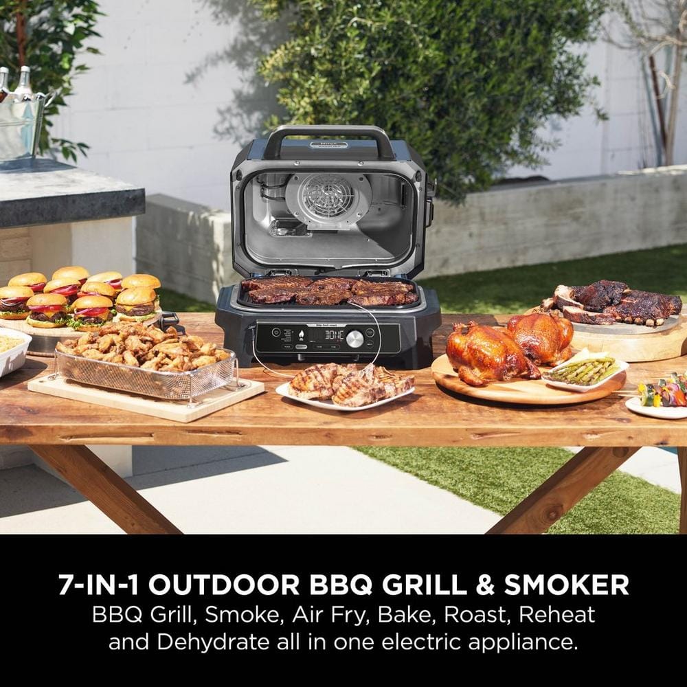 Ninja OG901UK Woodfire Pro Connect XL Electric BBQ Grill & Smoker - Black/Blue Ninja OG901UK Woodfire Pro Connect XL Electric BBQ Grill & Smoker - Black/Blue