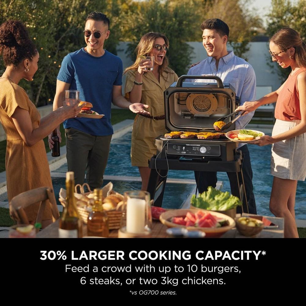 Ninja OG901UK Woodfire Pro Connect XL Electric BBQ Grill & Smoker - Black/Blue Ninja OG901UK Woodfire Pro Connect XL Electric BBQ Grill & Smoker - Black/Blue