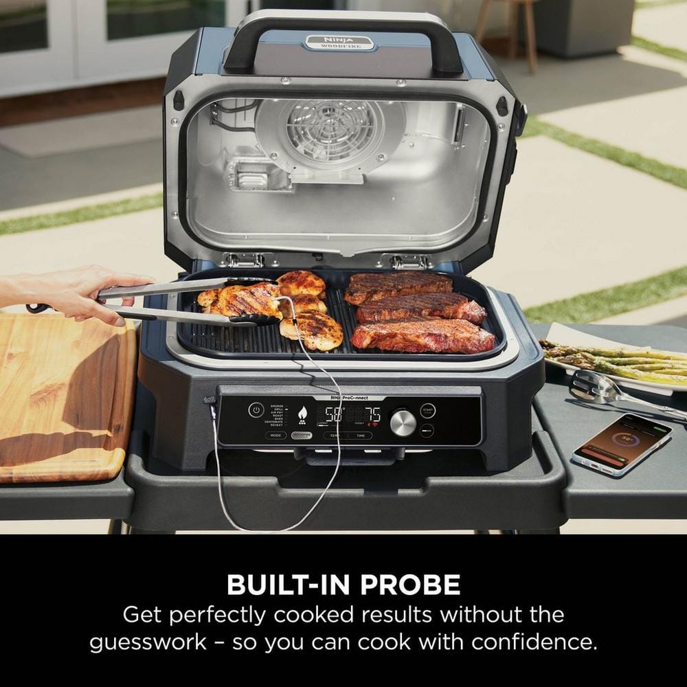 Ninja OG901UK Woodfire Pro Connect XL Electric BBQ Grill & Smoker - Black/Blue Ninja OG901UK Woodfire Pro Connect XL Electric BBQ Grill & Smoker - Black/Blue