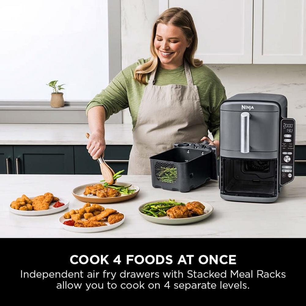 Ninja SL400UK Double Stack XL 2-Drawer 9.5L Air Fryer in Grey Ninja SL400UK Double Stack XL 2-Drawer 9.5L Air Fryer in Grey