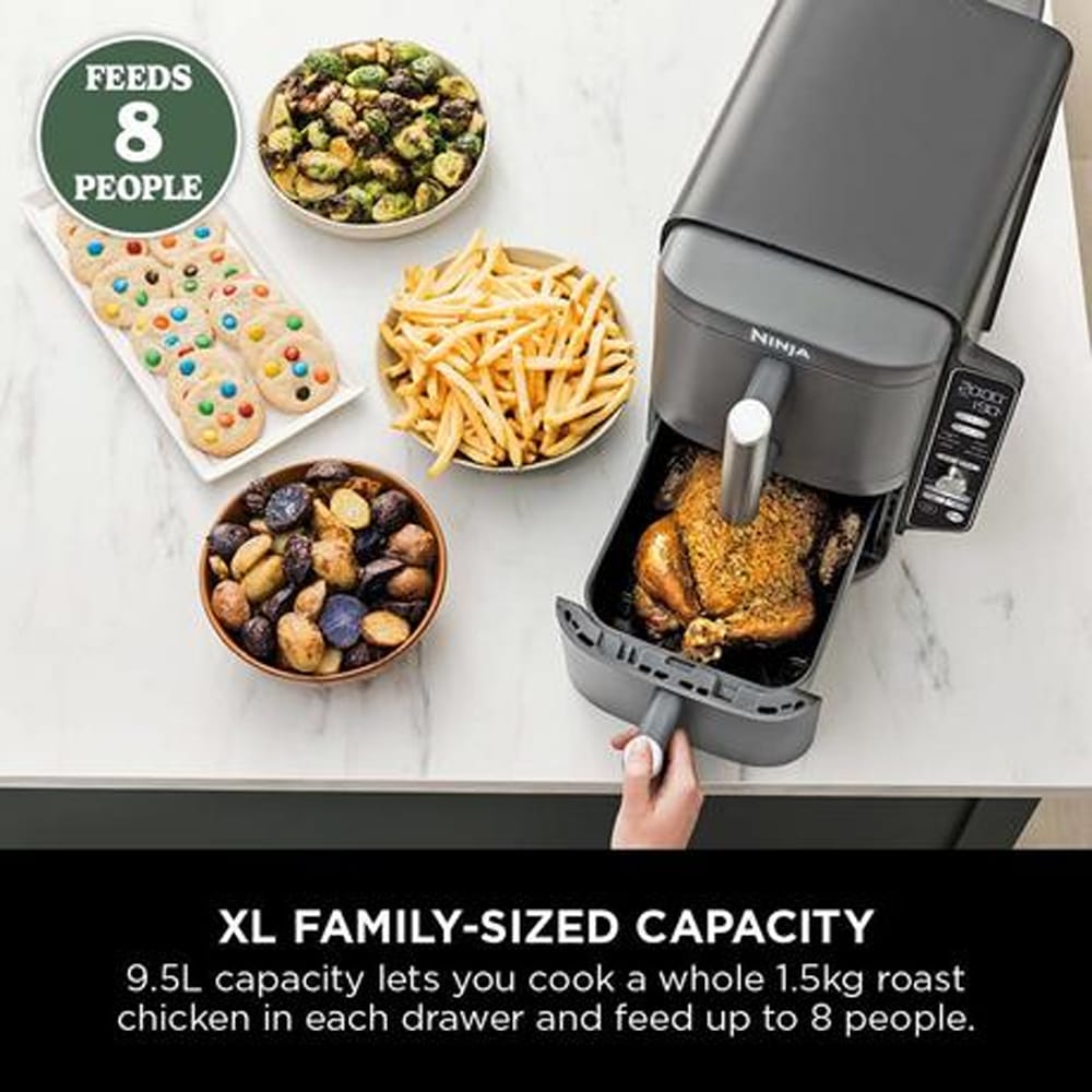 Ninja SL400UK Double Stack XL 2-Drawer 9.5L Air Fryer in Grey Ninja SL400UK Double Stack XL 2-Drawer 9.5L Air Fryer in Grey