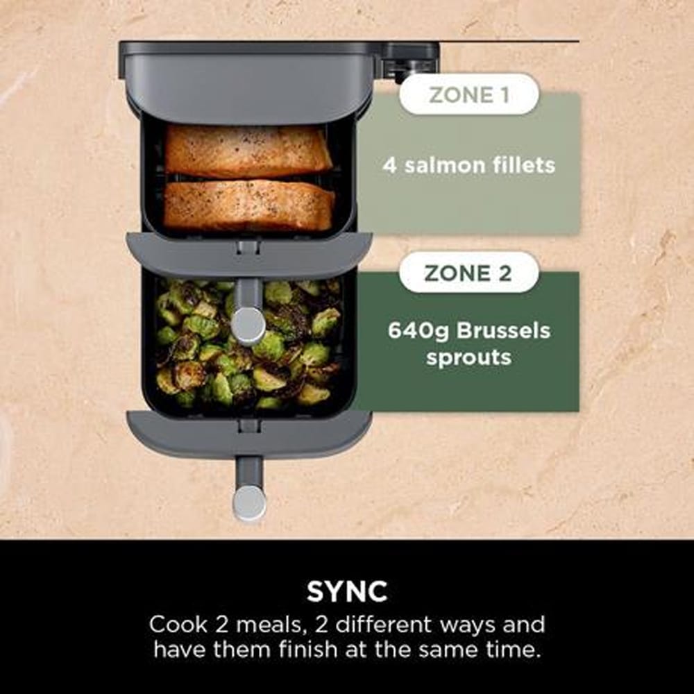 Ninja SL400UK Double Stack XL 2-Drawer 9.5L Air Fryer in Grey Ninja SL400UK Double Stack XL 2-Drawer 9.5L Air Fryer in Grey