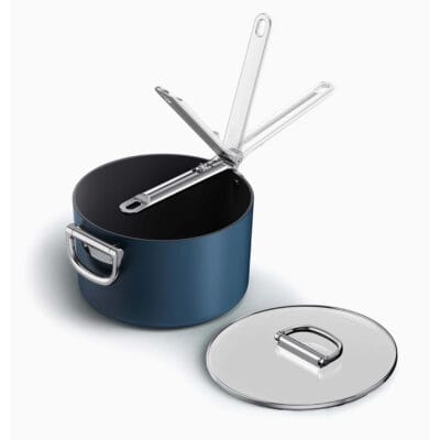 Joseph Joseph Space Folding Handle Ceramic Non-stick 23cm Blue Saucepan & Lid - 45039