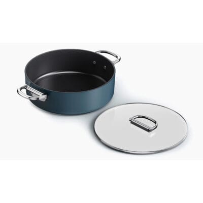 Joseph Joseph Space Folding Handle Ceramic Non-stick 28cm Blue Shallow Casserole Pan & Lid - 45046