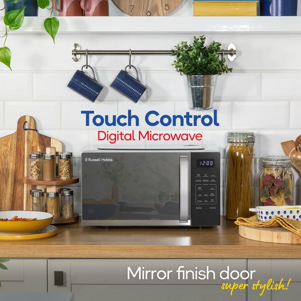 Russell Hobbs 20 Litre 800W Touch Control Digital Microwave in Silver - RHMT2045S