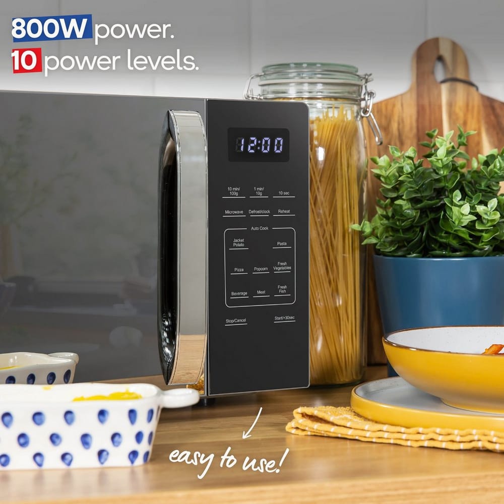 Russell Hobbs 20 Litre 800W Touch Control Digital Microwave in Silver - RHMT2045S