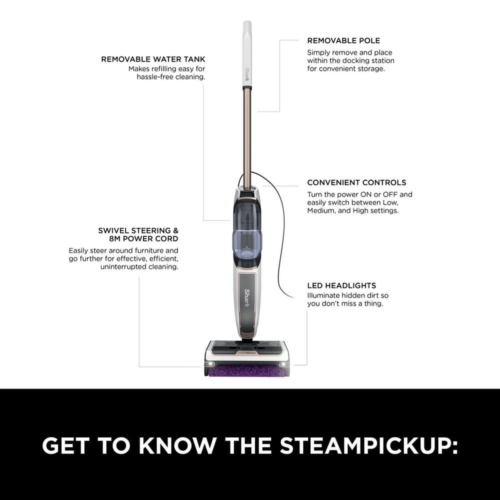 Shark SteamPickUp Hard Floor Cleaner in White - SD200UK