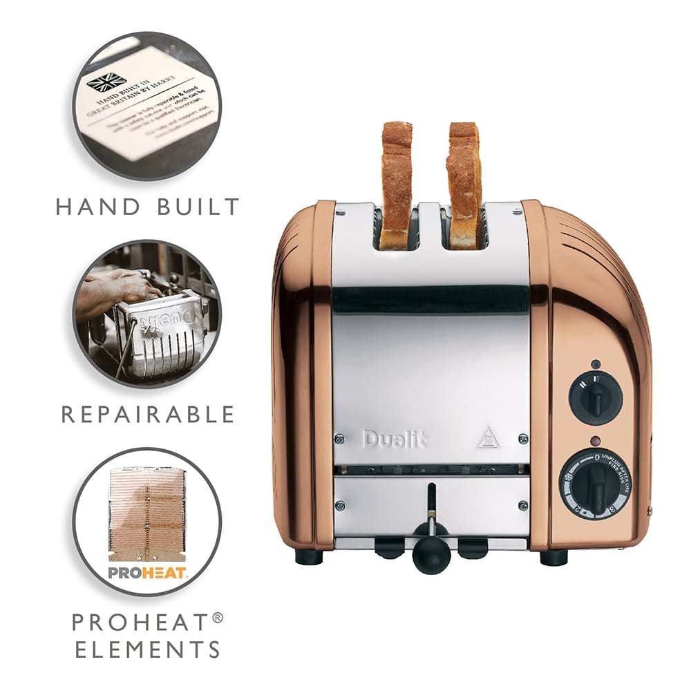 Dualit Classic 2 Slot Toaster in Copper - 27450 Dualit Classic 2 Slot Toaster in Copper - 27450