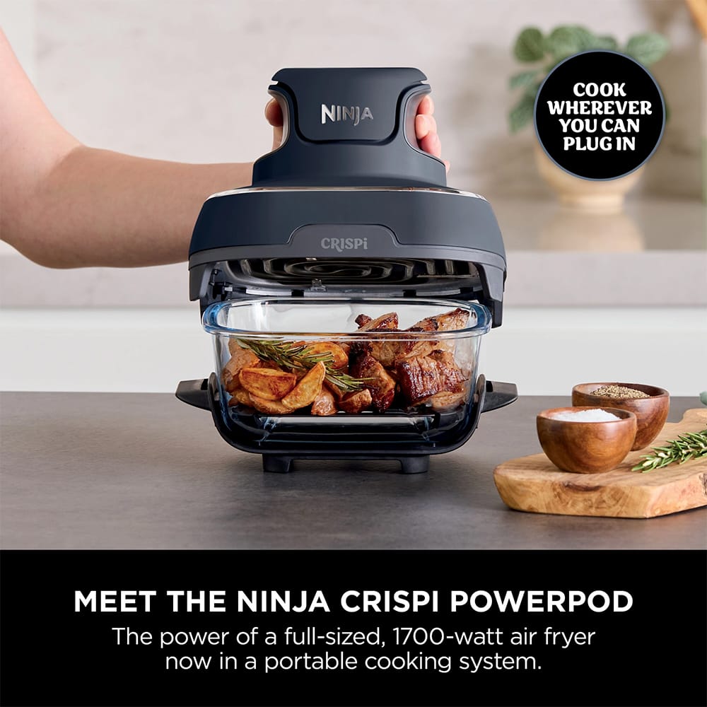 Ninja CRISPi 4-in-1 Portable Air Fryer in Cyberspace Blue - FN101UKGY Ninja CRISPi 4-in-1 Portable Air Fryer in Cyberspace Blue - FN101UKGY