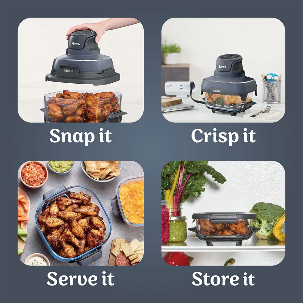 Ninja CRISPi 4-in-1 Portable Air Fryer in Cyberspace Blue - FN101UKGY Ninja CRISPi 4-in-1 Portable Air Fryer in Cyberspace Blue - FN101UKGY