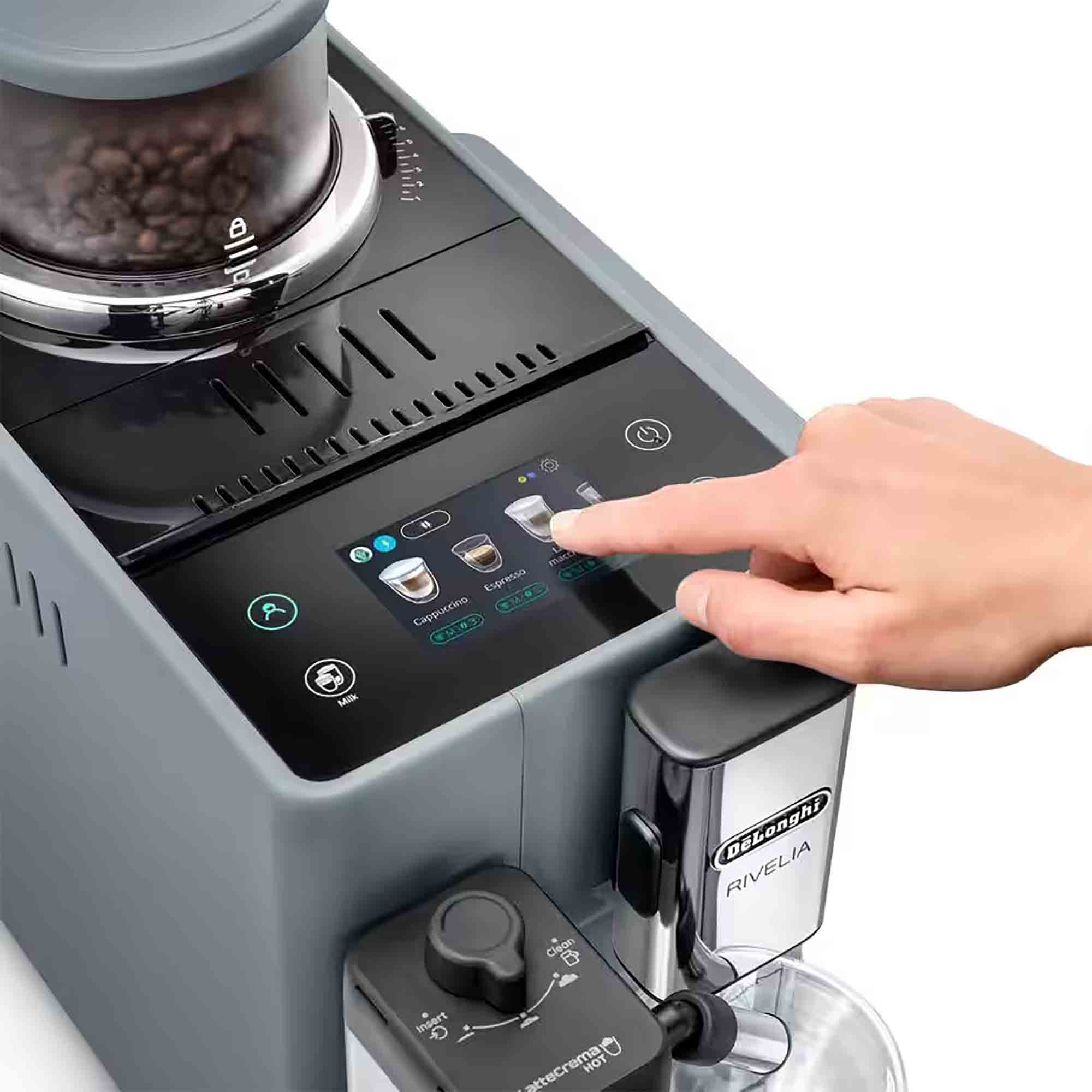 Delonghi Rivelia Bean to Cup Coffee Machine in Grey - EXAM44055G Delonghi Rivelia Bean to Cup Coffee Machine in Grey - EXAM44055G