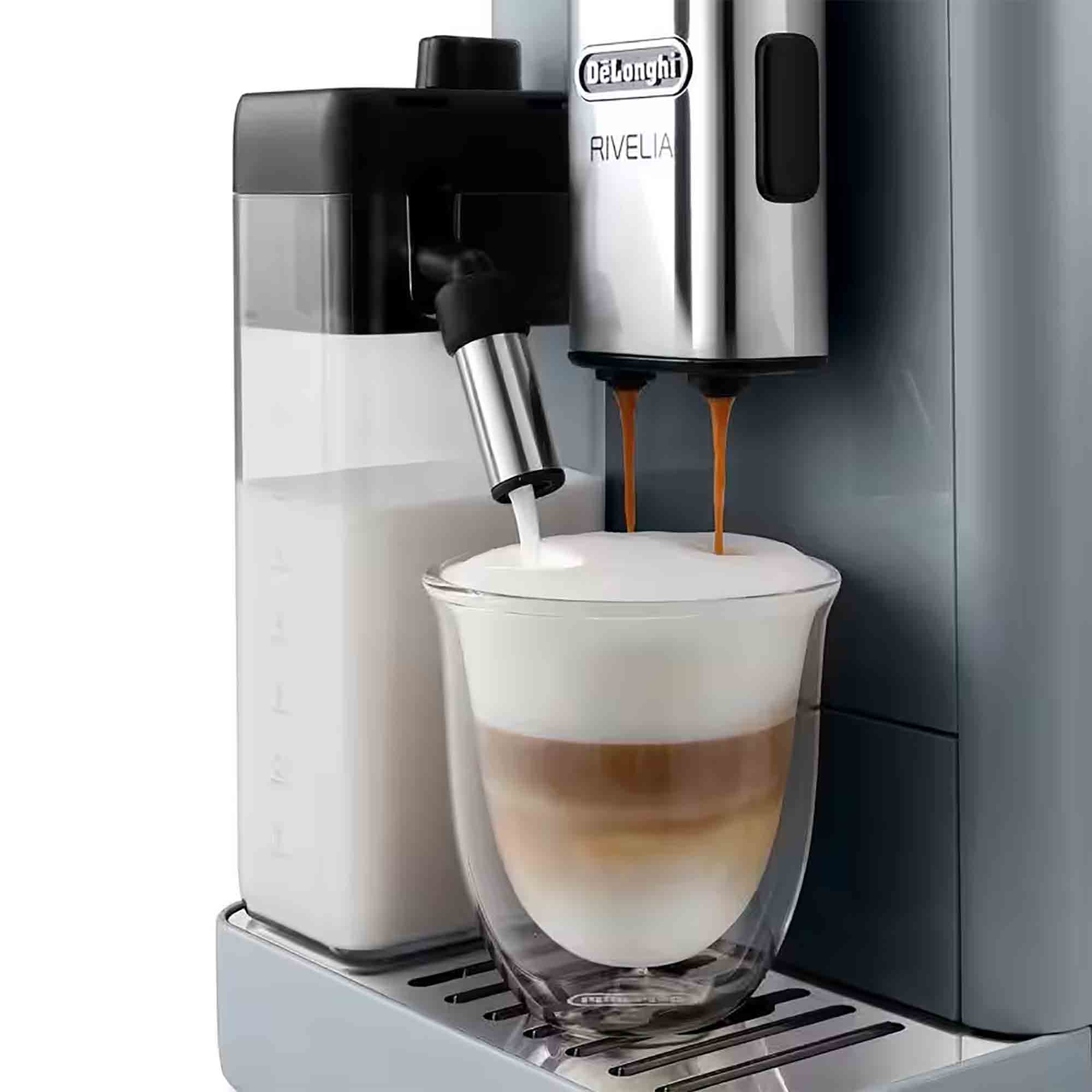 Delonghi Rivelia Bean to Cup Coffee Machine in Grey - EXAM44055G Delonghi Rivelia Bean to Cup Coffee Machine in Grey - EXAM44055G