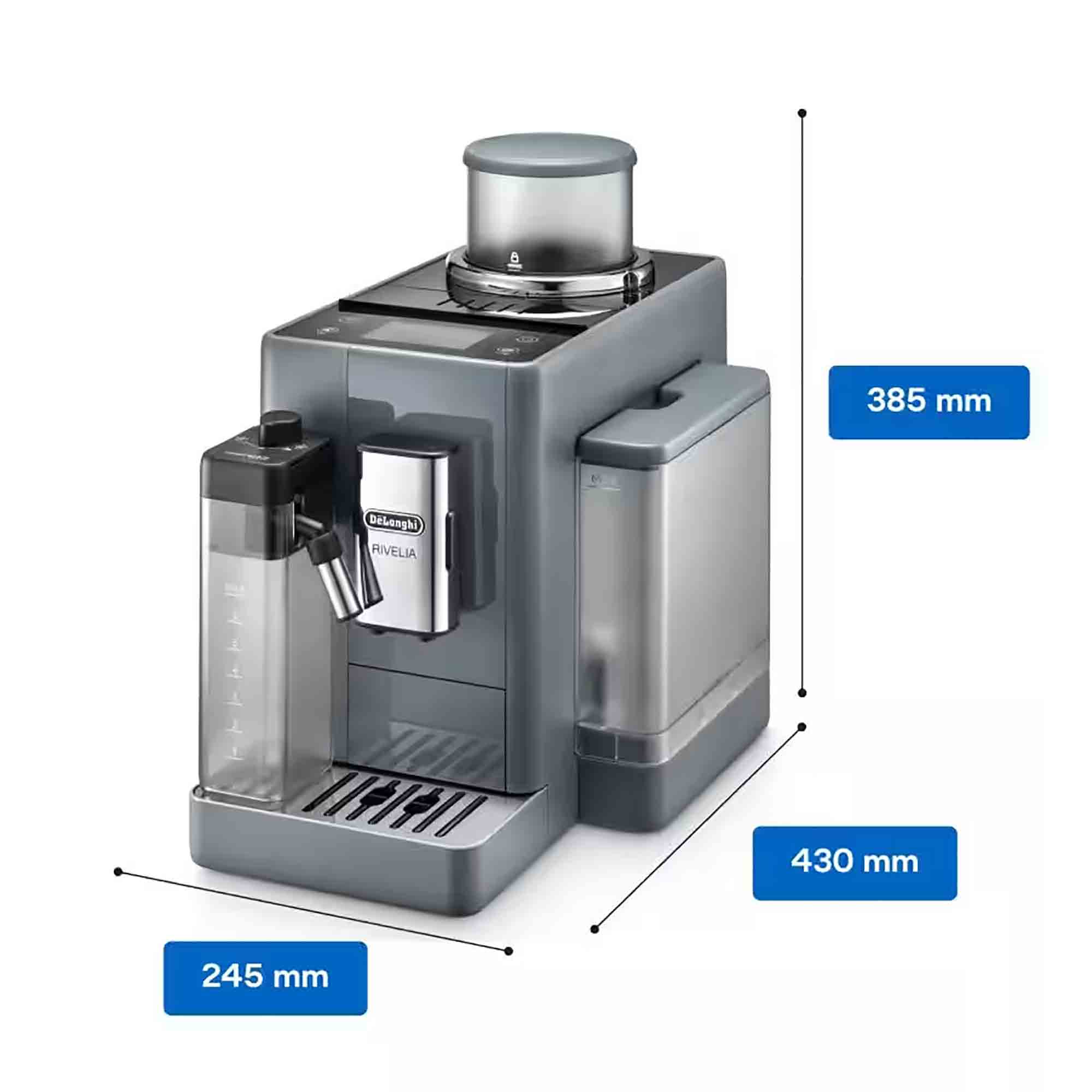 Delonghi Rivelia Bean to Cup Coffee Machine in Grey - EXAM44055G Delonghi Rivelia Bean to Cup Coffee Machine in Grey - EXAM44055G