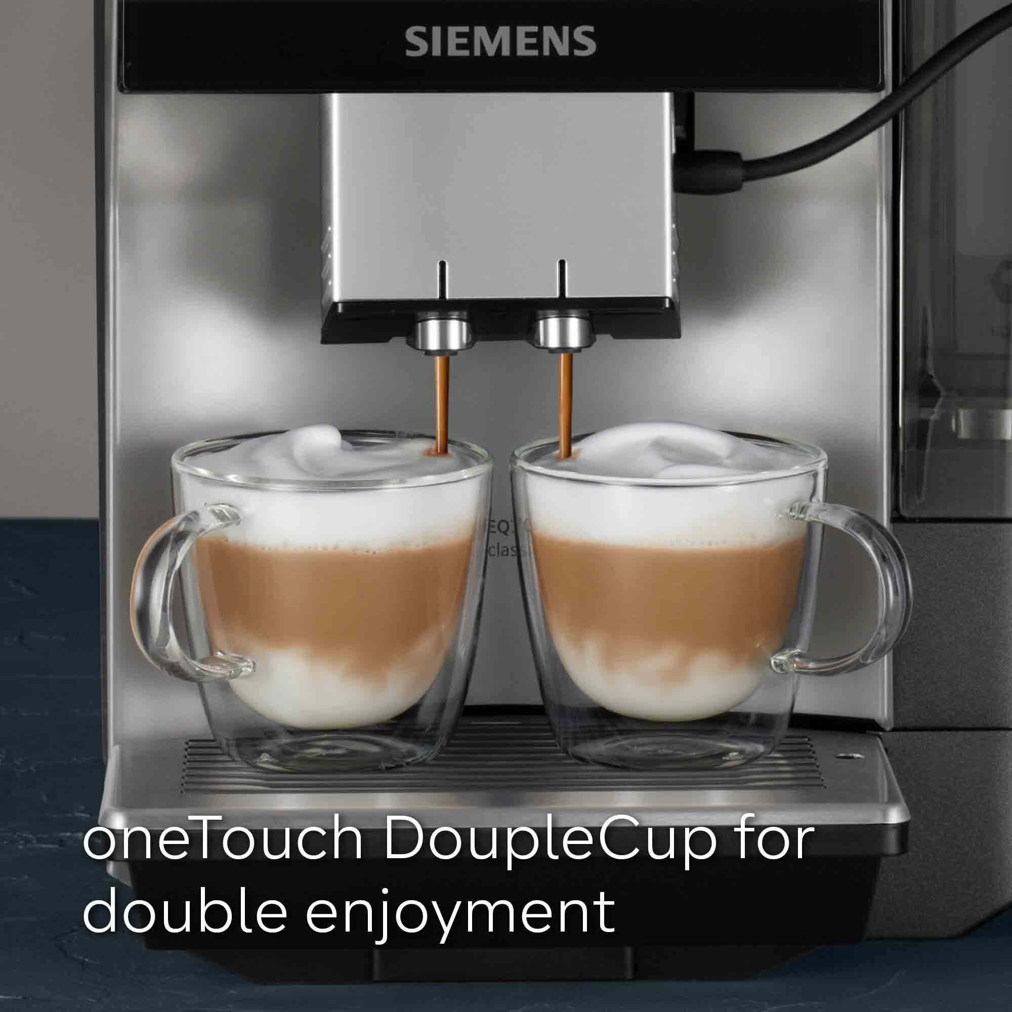 Siemens Fully Automatic Bean to Cup Coffee Machine in Black & Silver - TP515GB1
