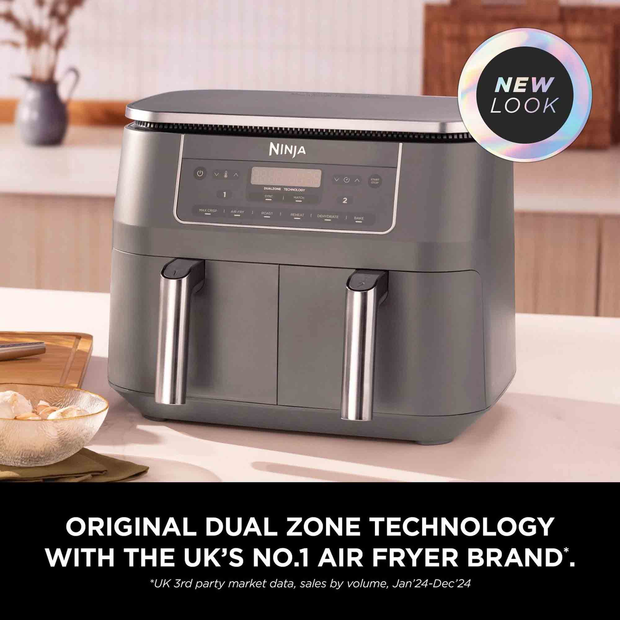 Ninja 7.6 litre 6-in-1 Dual Zone Air Fryer in Gun Metal Grey - DZ300UK Ninja 7.6 litre 6-in-1 Dual Zone Air Fryer in Gun Metal Grey - DZ300UK