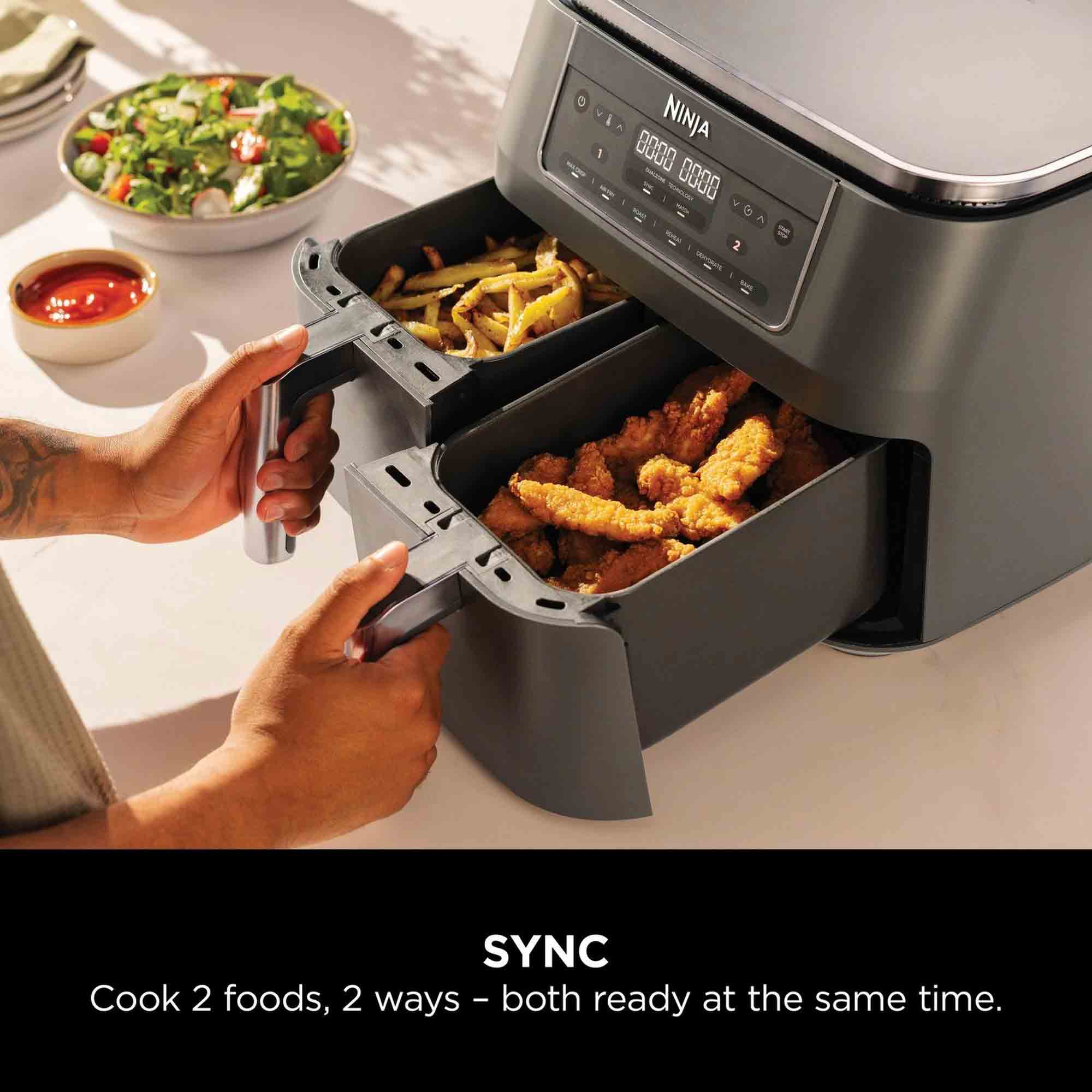 Ninja 7.6 litre 6-in-1 Dual Zone Air Fryer in Gun Metal Grey - DZ300UK Ninja 7.6 litre 6-in-1 Dual Zone Air Fryer in Gun Metal Grey - DZ300UK