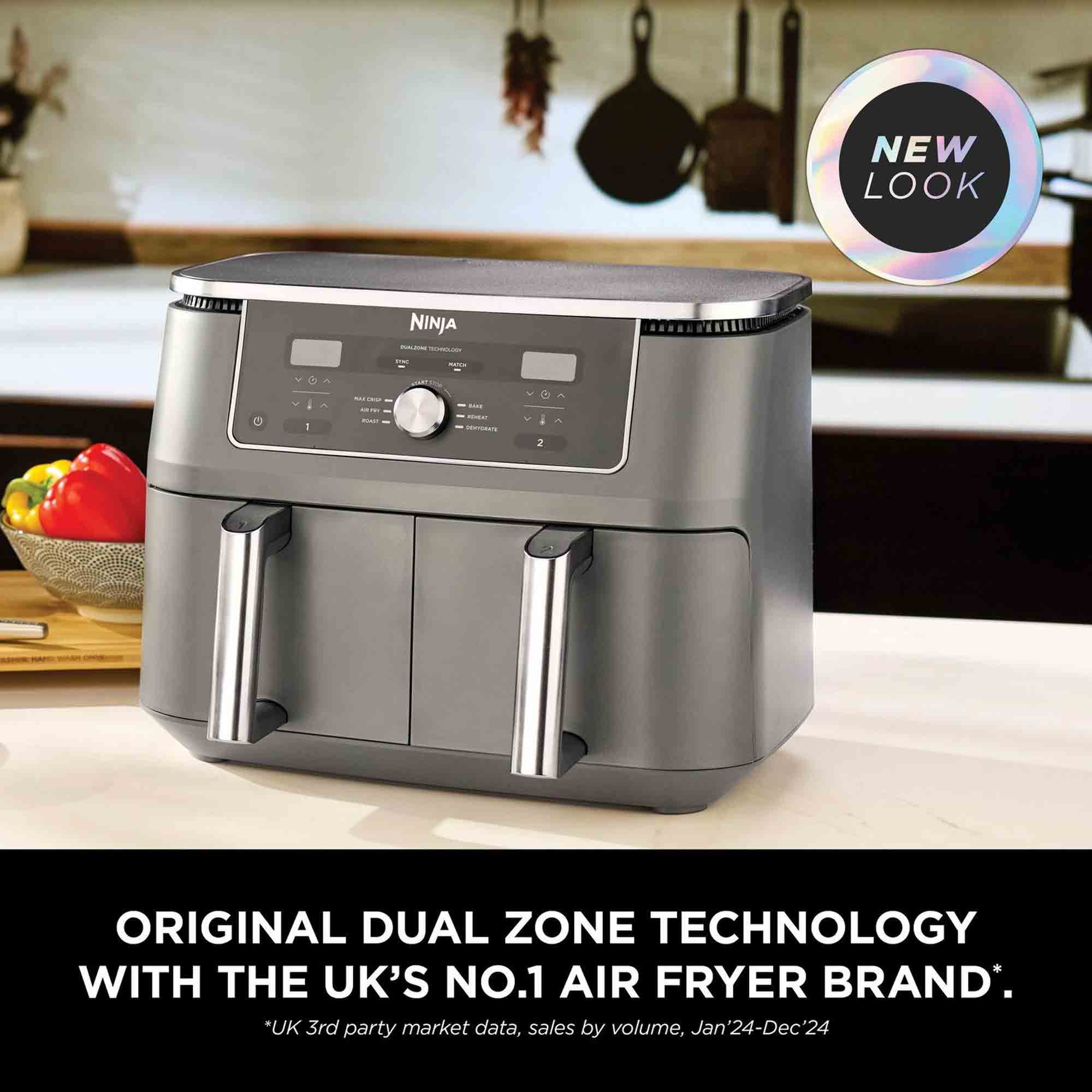 Ninja 9.5 litre MAX 6-in-1 Dual Zone Air Fryer in Gun Metal Grey - DZ400UK Ninja 9.5 litre MAX 6-in-1 Dual Zone Air Fryer in Gun Metal Grey - DZ400UK
