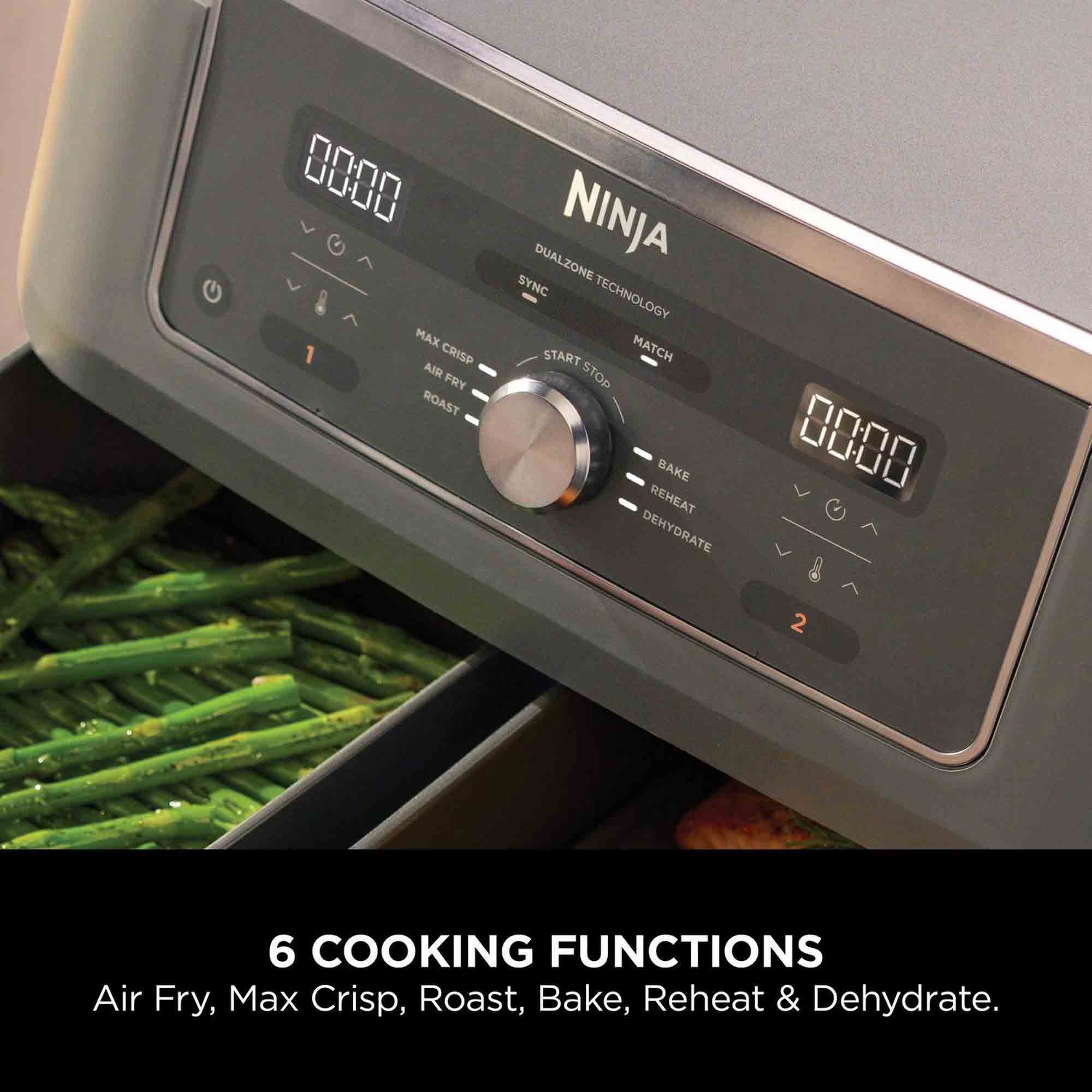 Ninja 9.5 litre MAX 6-in-1 Dual Zone Air Fryer in Gun Metal Grey - DZ400UK Ninja 9.5 litre MAX 6-in-1 Dual Zone Air Fryer in Gun Metal Grey - DZ400UK