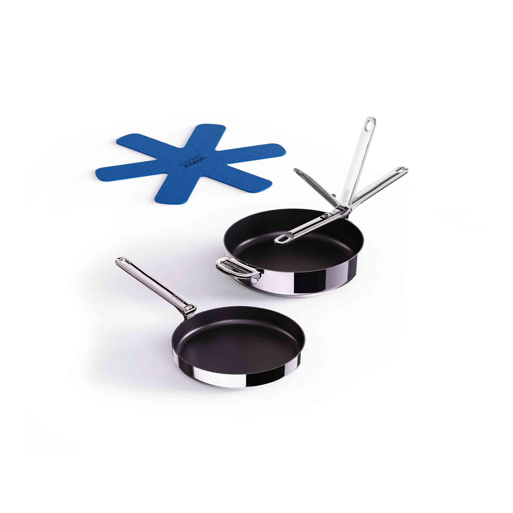 Joseph Joseph Space 2PC Steel Space Folding Handle Non-Stick Frying Pan Set - 1000019 Joseph Joseph Space 2PC Steel Space Folding Handle Non-Stick Frying Pan Set - 1000019