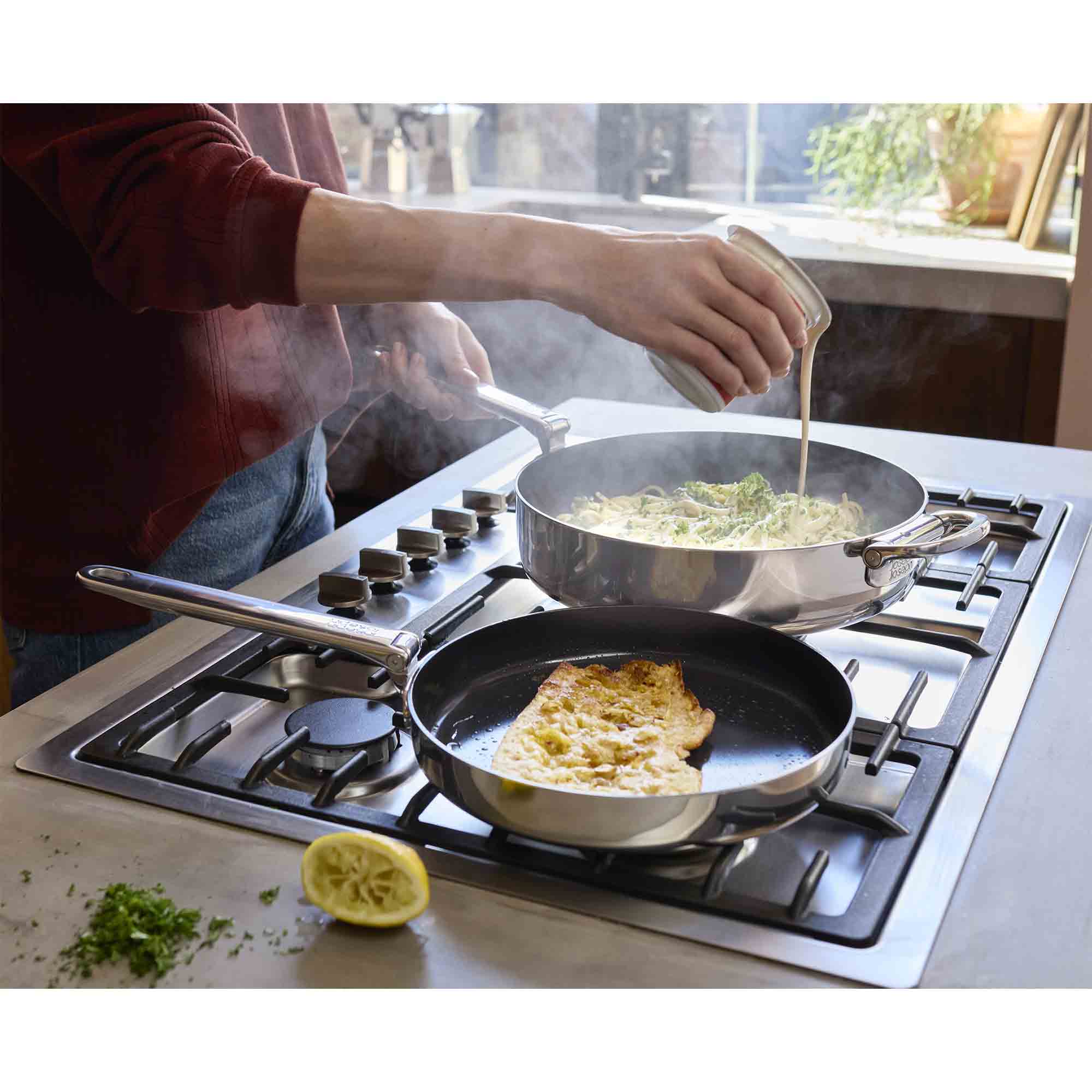 Joseph Joseph Space 2PC Steel Space Folding Handle Non-Stick Frying Pan Set - 1000019 Joseph Joseph Space 2PC Steel Space Folding Handle Non-Stick Frying Pan Set - 1000019