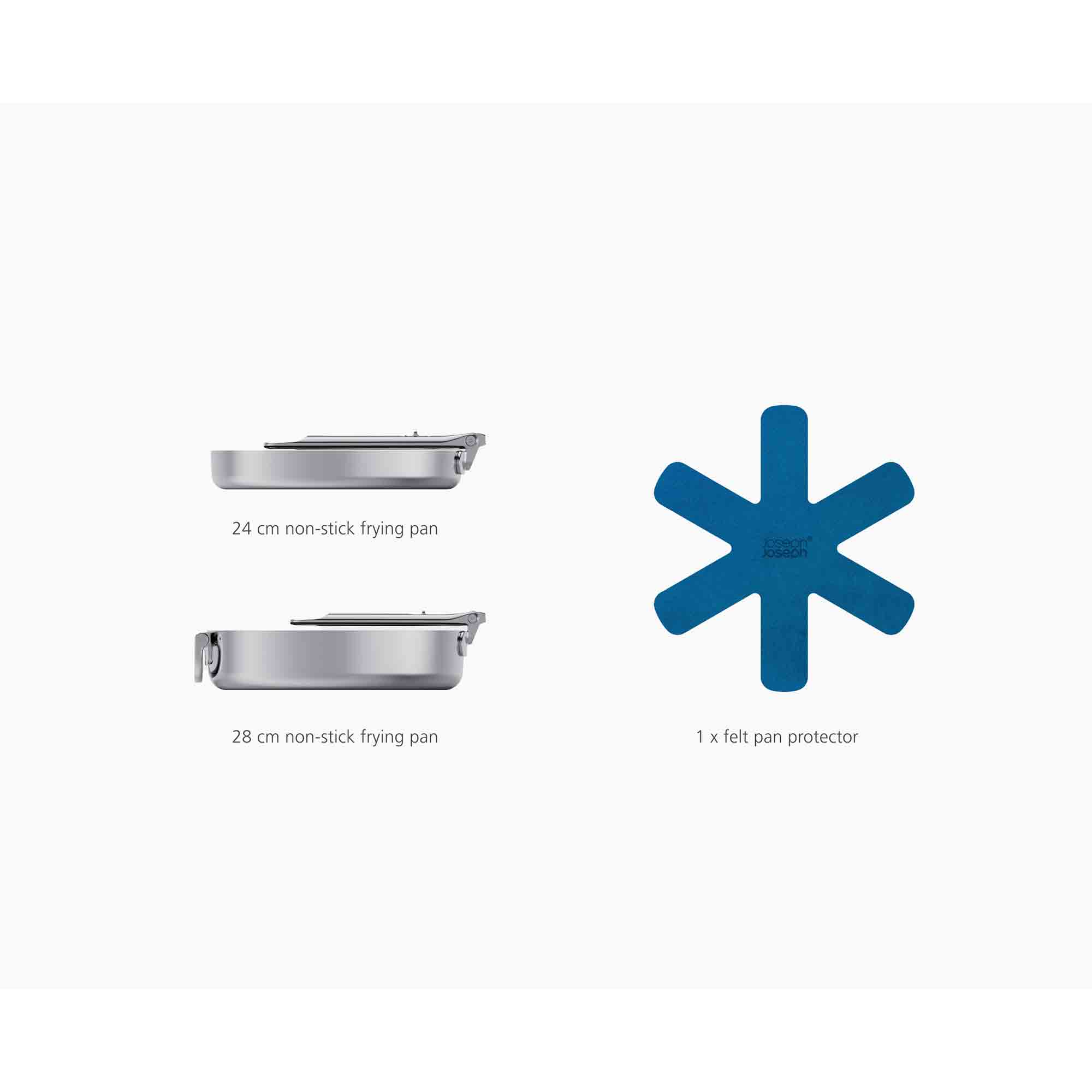 Joseph Joseph Space 2PC Steel Space Folding Handle Non-Stick Frying Pan Set - 1000019 Joseph Joseph Space 2PC Steel Space Folding Handle Non-Stick Frying Pan Set - 1000019