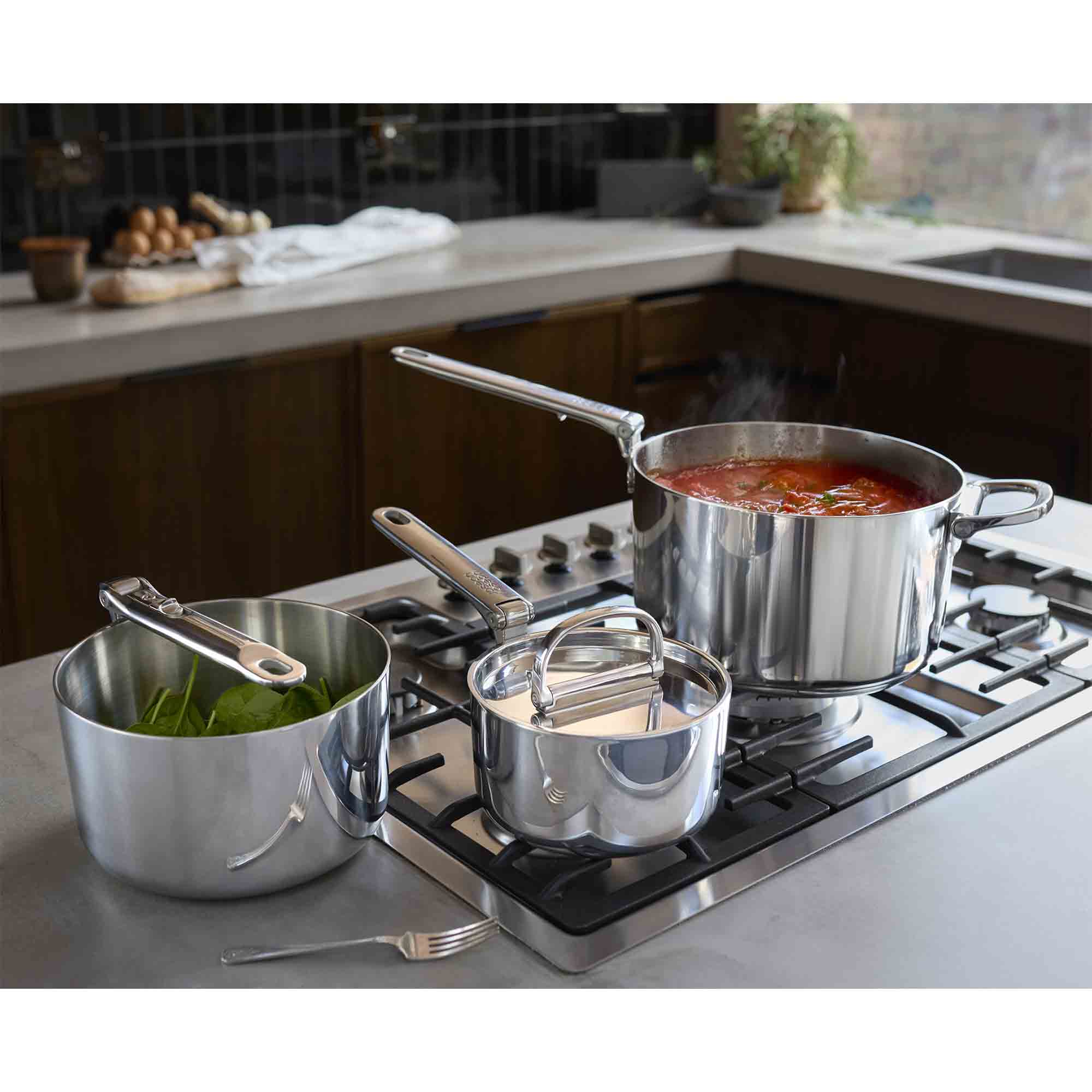 Joseph Joseph 3PC Space Steel Folding Handle Saucepan Set - 1000031 Joseph Joseph 3PC Space Steel Folding Handle Saucepan Set - 1000031