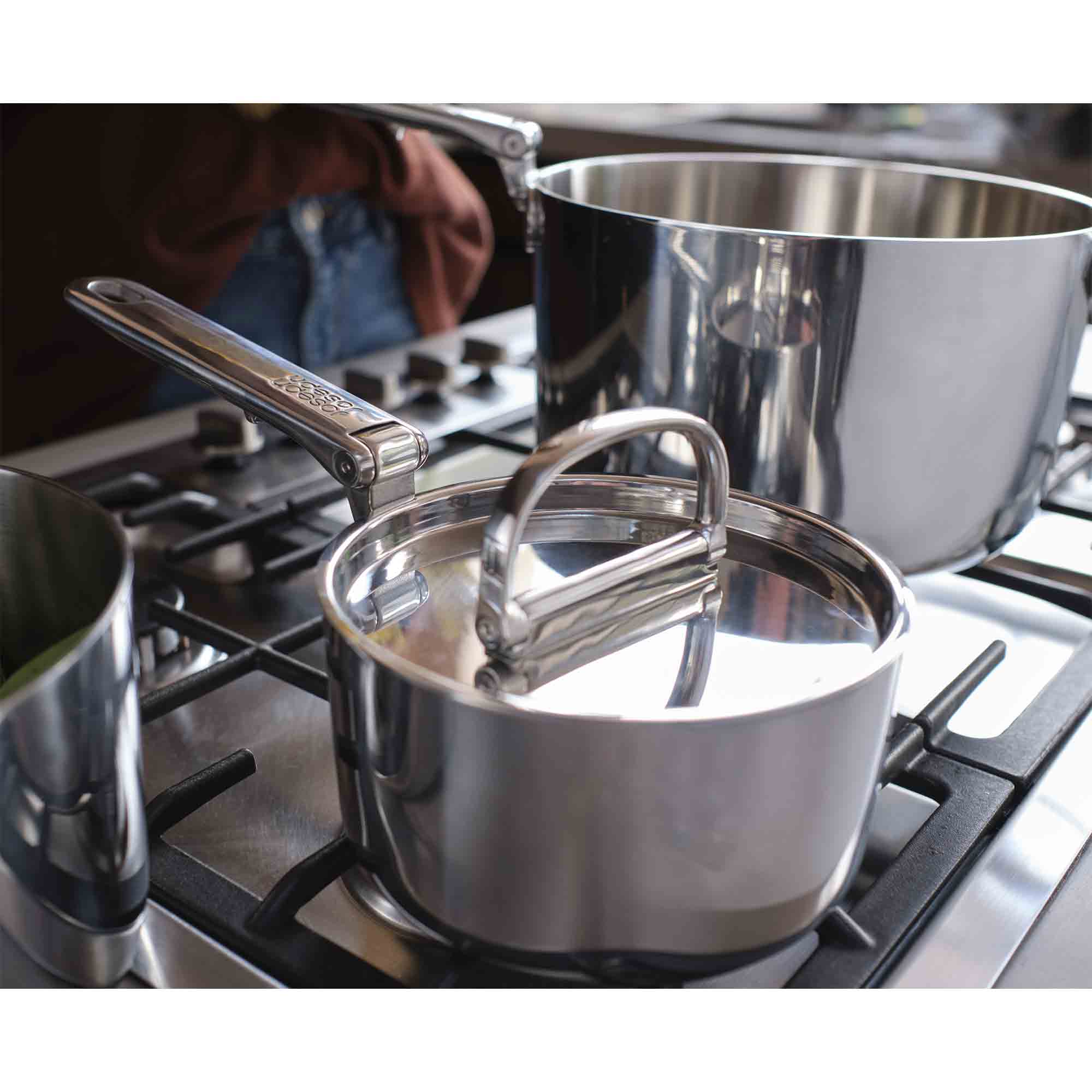 Joseph Joseph 3PC Space Steel Folding Handle Saucepan Set - 1000031 Joseph Joseph 3PC Space Steel Folding Handle Saucepan Set - 1000031