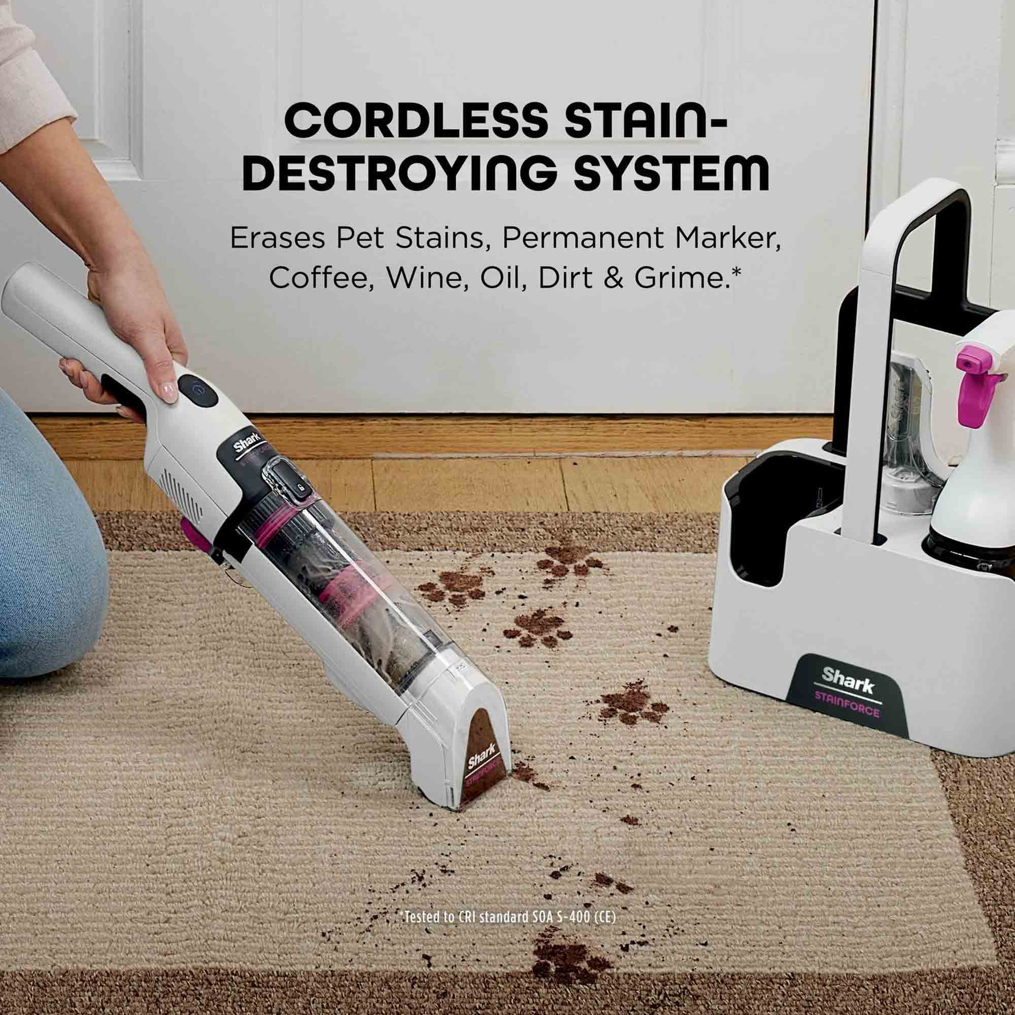 Shark StainForce Cordless Stain-Destroying Spot Cleaner - HX100UKT Shark StainForce Cordless Stain-Destroying Spot Cleaner - HX100UKT