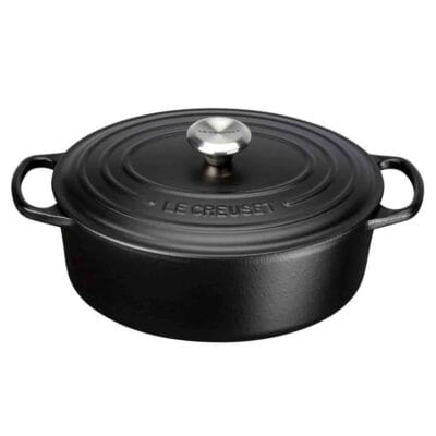 Le Creuset Cast Iron Oval Casserole in Satin Black 27cm