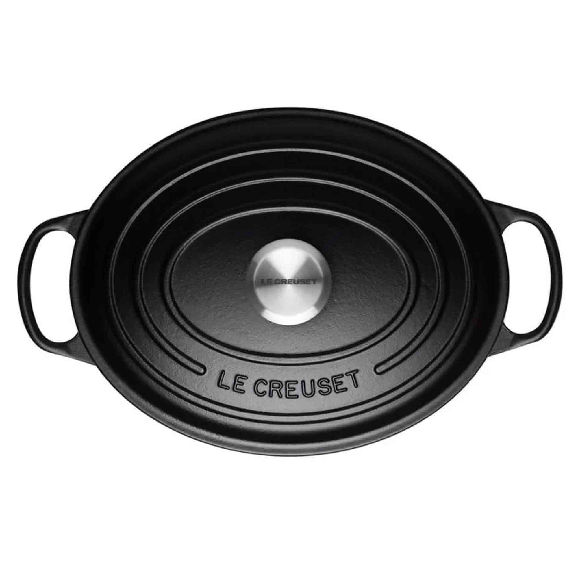 Le Creuset Cast Iron Oval Casserole in Satin Black 27cm Le Creuset Cast Iron Oval Casserole in Satin Black 27cm